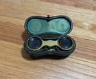 French Antique Opera Glasses Brass   Mother Of Pearl Binoculars In Orignal Case