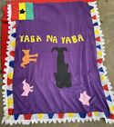 Magnificent Old Embroidered Purple Asafo Flag With Whale  Birds  Writing   Ghana