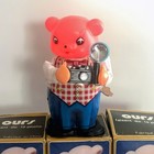 Deadstock Vintage Bear With Flash Camera Mechanical Wind-up Tin Toy Ms 575