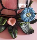 Stained Glass Garden Fairy Flower Pink And Resin Table Lamp Open Flower Working