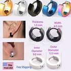 Stainless Steel Hoop Huggies Ear Stud Earrings Gothic Punk  Usa 