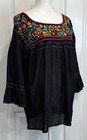 Handmade Oaxacan Embroidered Blouse Arte Huaxyacac Mexico 100  Cotton Bohemian