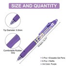 3pcs Erasable Gel Pens 6 Refills  Comfortable Grip  Purple Ink
