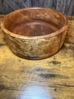 Vintage Hand Turned Wooden Bowl Primitive Rustic Farmhouse Dough Bowl Style