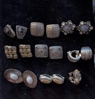 Lot Of 9 Pairs Of Designer  vintage Retro 70s Earrings 