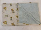 Vintage Handmade Nursery Rhyme Quilted Baby Blanket  flaws 