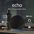      Amazon Premium Sound Echo  4th Gen  Smart Hub With Alexa Charcoal Black -  cr