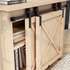 4ft Mini Bypass Barn Door Hardware Kit For 2 Doors  Cabinet   Tv Stand Track Sys