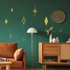 8 Piece Metal Mid Century Modern Wall Art Decor Vintage Style Starburst Gold