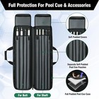 Pool Cue Case 4x5 Pool Cue Carrying Case Soft Padded Billiard Stick Bag Black