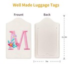 Personalized Initial Luggage Tag For Suitcase cute Embroidered Letter Leather