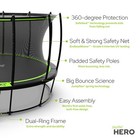Jumpflex Hero 15  Round Trampoline With Safety Net Enclosure And Net Attachment