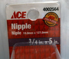 Ace 3 4  X 5  Male Brass Nipple    4002564    Fs
