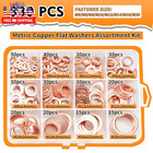 330 Pcs Copper Washers Assortment Kit     12 Sizes Flat Sealing Crush Washers  m5-