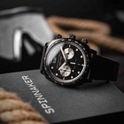 Hull Chronograph Black   Leather   Black Dial Wristwatch Sp-5068-08