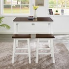 3 Piece Wood Bar Table Set Bar Table W  2 Bar Stools Kitchen Breakfast Furniture