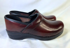 Dansko Professional Burgundy Nurse Leather Clogs Shoes Slip Ons Size Womens 8 5