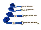 8 Pt Kit 14  Blue Dw Rollback   Flatbed Car Tie-downs W  Chain Tails