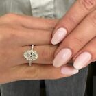 Igi Certified Diamond Women Ring F Vs2 3 2ct Oval Labcreated Pave 14k White Gold