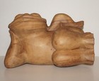 Vintage Large Hand-carved Solid Wood Frog Sculpture 7x10