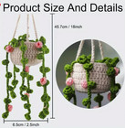 Car Plant Crochet Hanging Basket Cute Rearview Mirror Hanging Ornament Car Decor