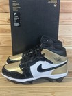 Size 9 - Jordan Air 1 Td Mid Football Cleats Men s Black Gold White Fj6805-701