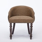 1set Modern Pu Dining Chair Accent Chair Single Sofa Arm Chair Wooden Legs Brown