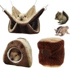 Small Pet 2 Tier Hammock Warm Plush Bed Cage Hideout Toy For Hamster Chinchilla
