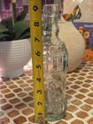 Clear Glass Decorative Bottle  Traditional Barware Style  9 In Tall