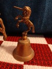 Vintage Lot Of 2 Brass Horses Figurines Bell Rearing Unicorn