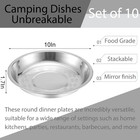 10 Pack Stainless Steel Dinner Plates  10  Round Kitchen Metal Dish Plates  Rust