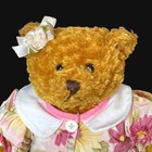 Beautifully Detailed Plushland Teddy Bear Girl Flower Dress Plush Stuffed Animal