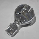 Round Crystal Glass 5 25    Decanter Stopper 2 3 8  Diameter 3 7 8  Tall Unmarked