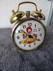 Vintage Mcdonald   s Ronald Mcdonald Mechanical Alarm Clock Twin Bell Wind Up Red