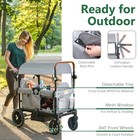 King Folding Wagon Stroller For 2 Kids  All-terrain Baby Stroller Wagon Outdoor 