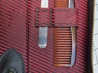 Vintage Nylon Bristle Mens Hair Brush Amber Short Paddle Travel Kit Comb Usa 