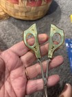 Vintage Kissel Co  Germany Embroider  cuticle Scissors 4 5 8    L  Green Preowned