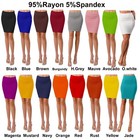 Women s Pencil Mini Skirt Stretch Mid Waist Basic Bodycon Rayon Casual  19 -20  