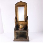 Vintage Wooden Wall Sconce With Mirror And Shelf Primitive Rustic Candle Holder