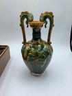Vintage Chinese Tang Dynasty Style Three Color Glazed Pottery Dragon Vase