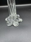Clear Twisted Swirl Art Glass Bud Vase Petal Foot Base Vintage 11 