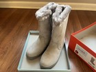 Cat   Jack Kameryn Girls Winter Boots Size 4 Gray Faux Suede Shearling Lined