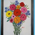 Flower Puffs Vintage Crewel Embroidery Kit Mcm Flower Power California Designers