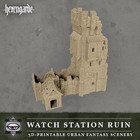 Hexengarde Watch Station Ruin Building For D d  Rpg  Mordheim  Frostgrave