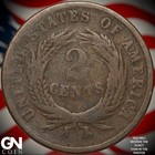 1864 Small Motto 2 Cent Piece A7451