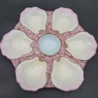 Antique  c 1850 s French Limoges Porcelain Colorful Six Well Oyster Plate 765-0