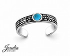 925 Sterling Silver Stone Toe Ring Adjustable Turquoise Beach Summer Jewelry