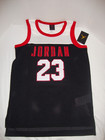 New Boys Nike 95b813-023 Jordan 23 Jersey Tank Top Gym  Black   Red - Size L