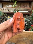 1800 s Vintage Wooden Hand Carved Orange Painted God Ganesha Rare Figure
