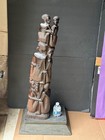 Large 31 5  African Makonde Tree Of Life Family Ujamaa Wood Carving Sculpture